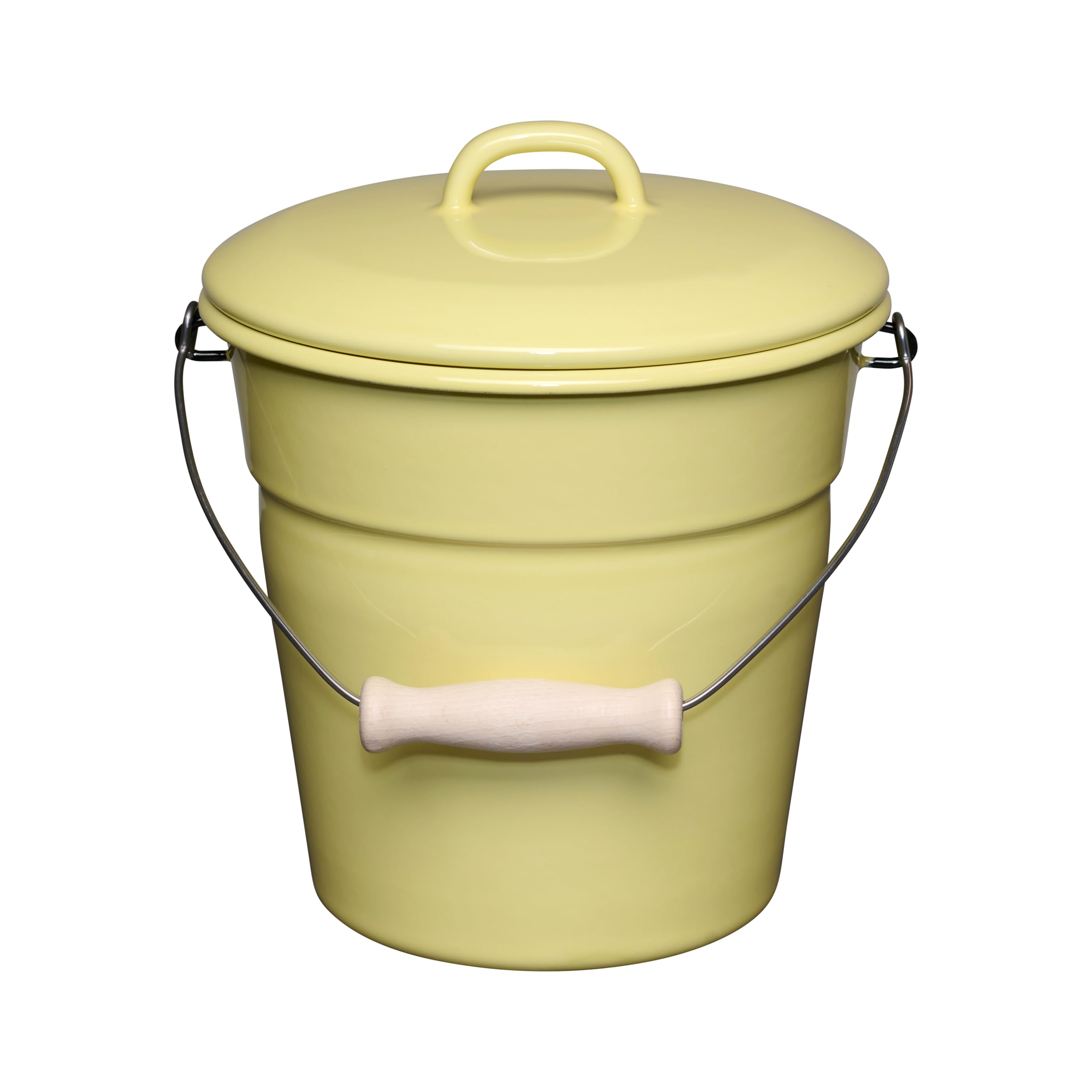 Riess, 0369-002 Organic Bucket with Lid, Diameter 20 cm, 3.5 Litres, Enamel, 1,170 kg, LW21 x 22 x 18.8 cm, Champagne Cooler, Drinks Cooler, Bucket for Ice Cubes, Garden Bucket, Rubbish Bin
