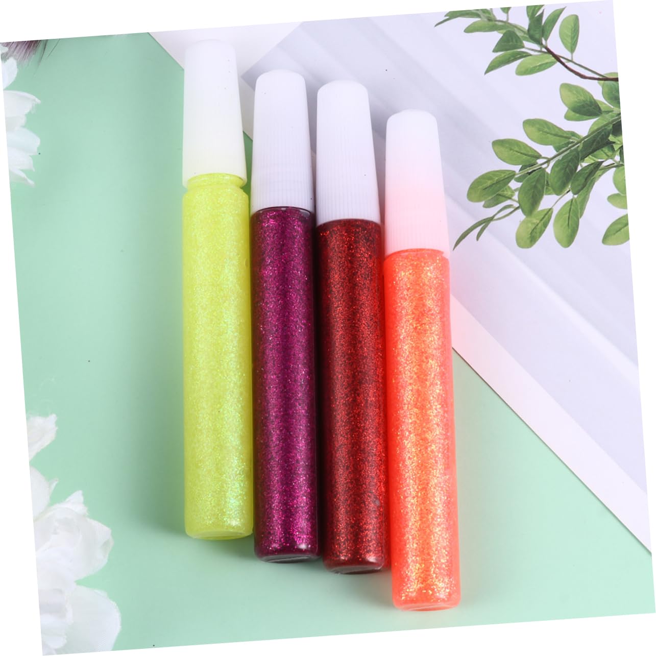 Operitacx 5 Sets Stylo Colle à Paillettes 50 Pcs Stylo à Colle Scintillant pour Décoration Manuelle et Projets Artistiques Couleur Aléatoire