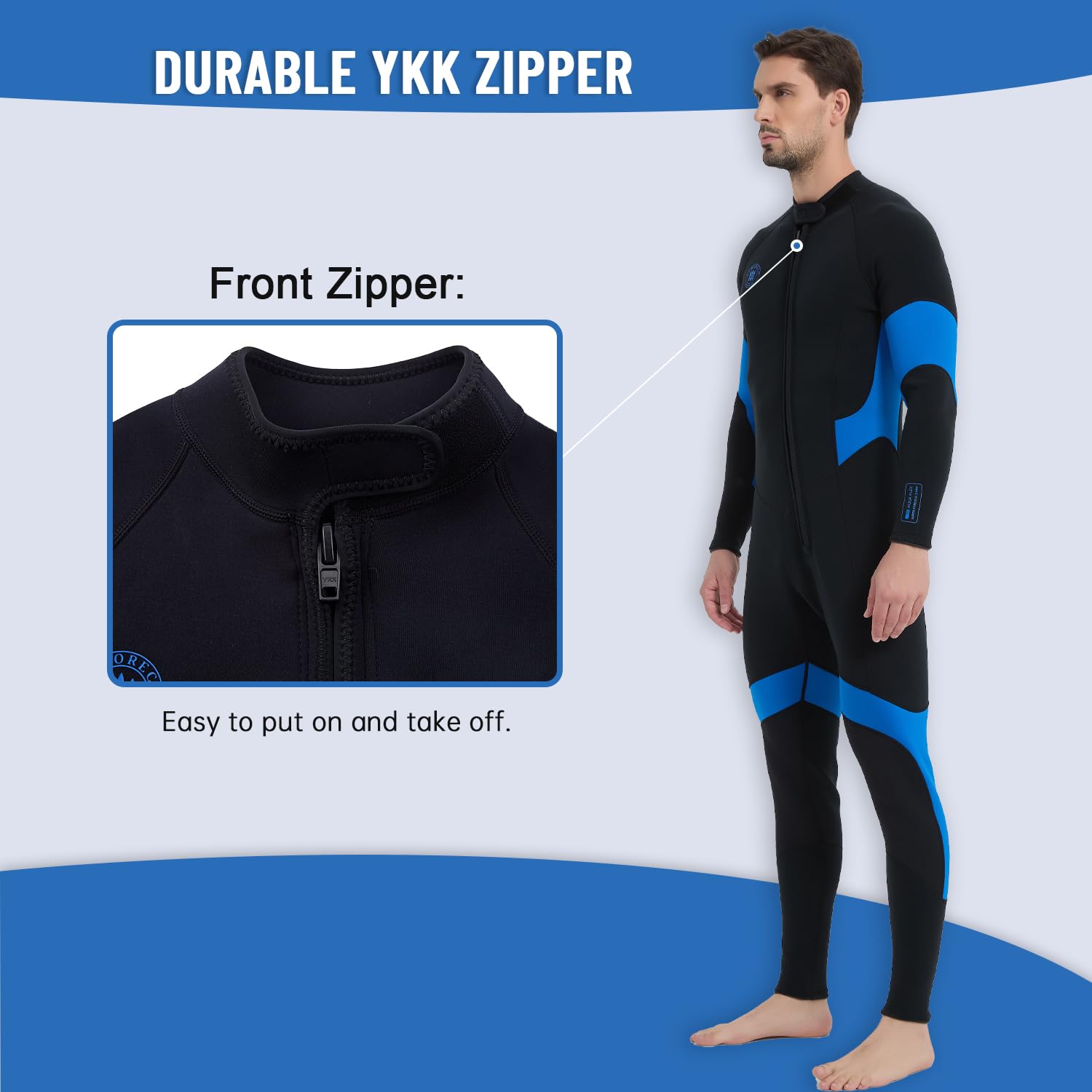 Lemorecn Mute bagnate per uomini e donne, mute da 2 mm in neoprene ultra elasticizzato per uomini e donne con cerniera frontale completa tuta subacquea per sport acquatici
