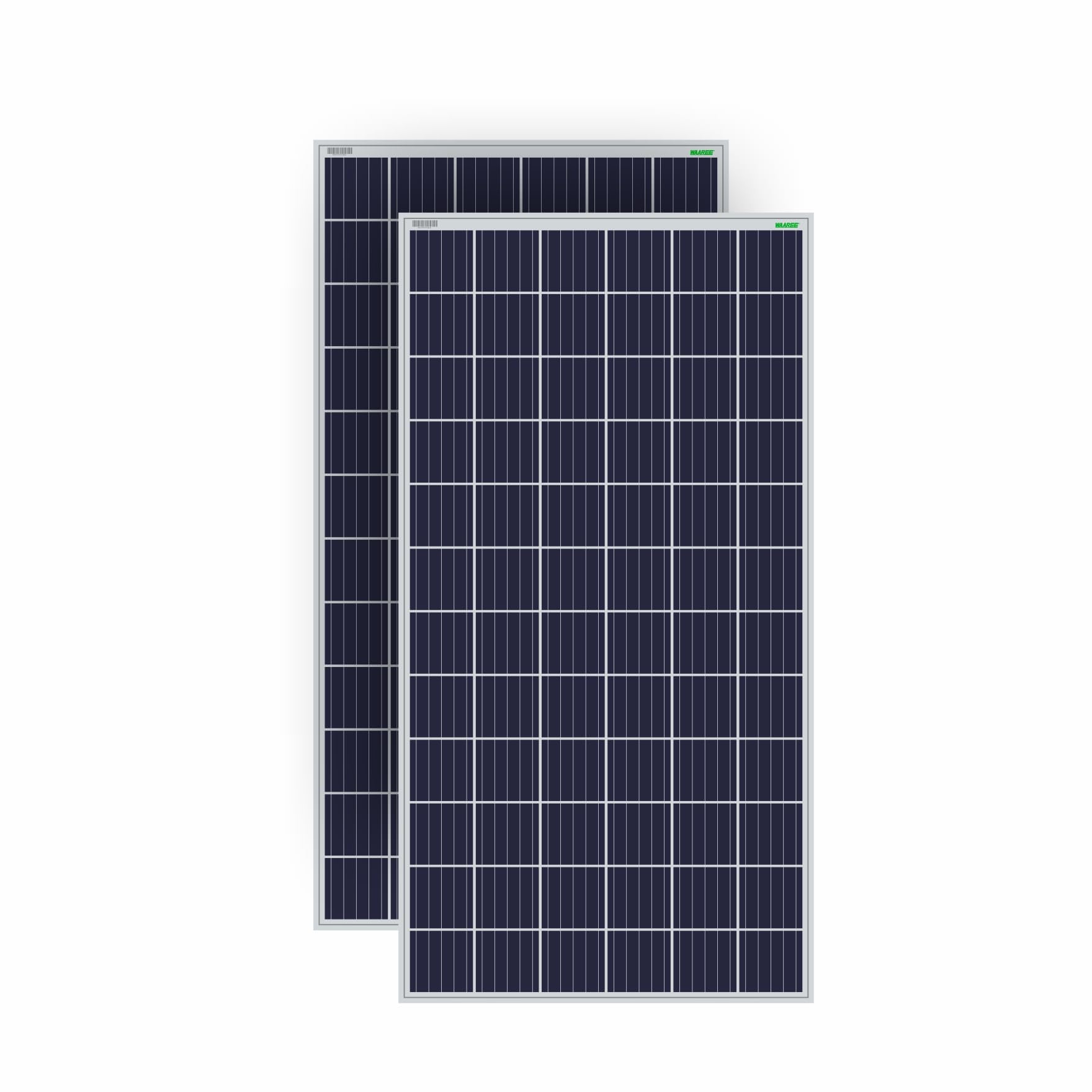 WAAREE 330-335 Watt Polycrystalline Solar Panel – 72 Cells, 24V, Aluminum Frame (Pack of 2 – 670W Total) | High Efficiency Panels for Home, Commercial & Off-Grid Use