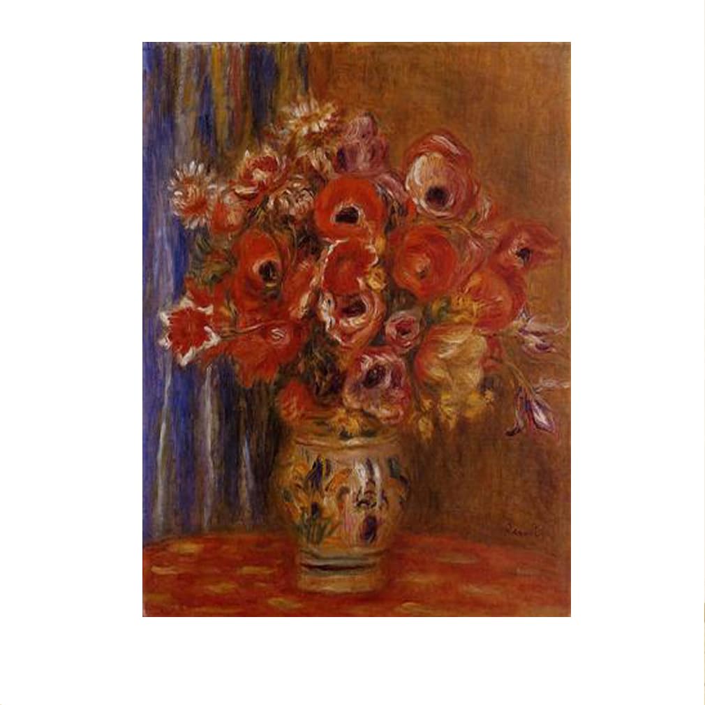 Lhhjf Ljhfa White Pierre Auguste Renoir Poster Flowers Wall Art Pierre Auguste Renoir Canvas Painting And Prints Home Decor Picture 50X70cm No Frame