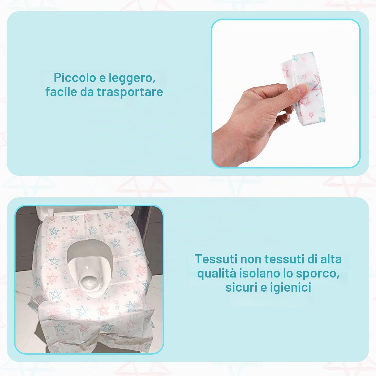 Copriwater Monouso Antibatterico Extra Grande Coprisedili Biodegradabili Impermeabili per WC