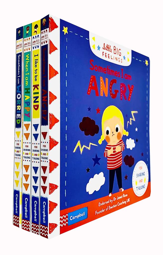Campbell Little Big Feelings Collection 4 Books Set (Sometimes I Am Worried, When I am Happy, I Like to be Kind, Sometimes I Am Angry)