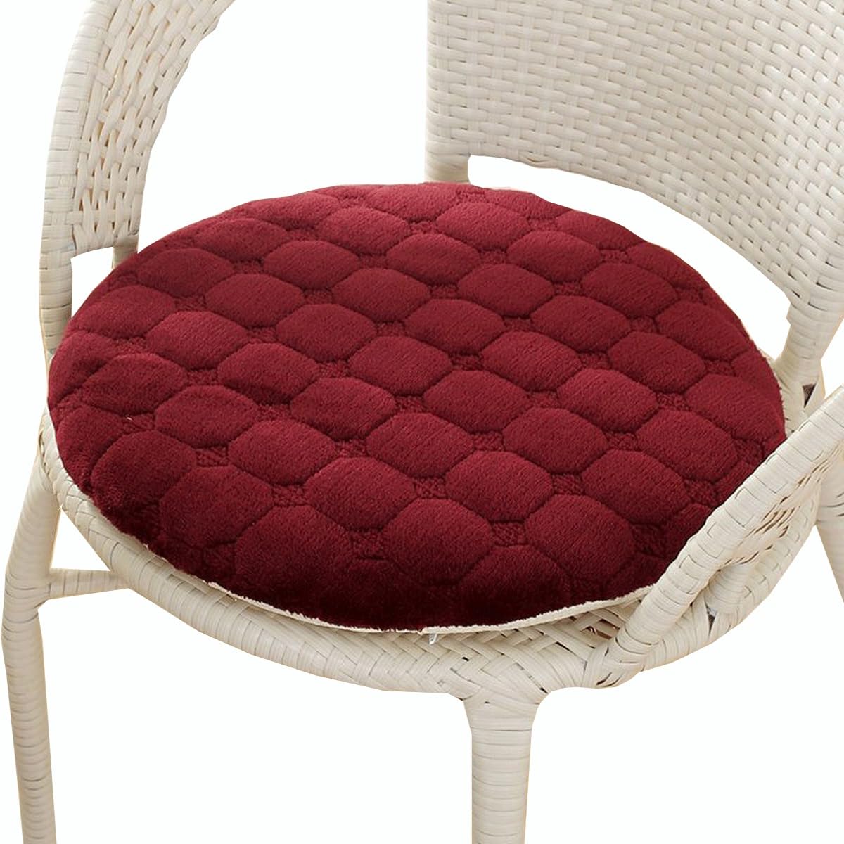 uyeoco Round Chair Cushions – 30/35/40/45/50CM Comfortable Seat Pads for Kitchen, Office, Bistro, Patio& Dining Chairs(burgundy,50cm/19.6in)