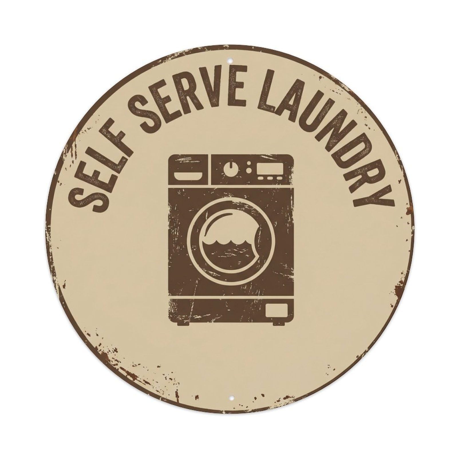 Self Serve Laundry Co Home Washroom Accent Metal Tin Sign