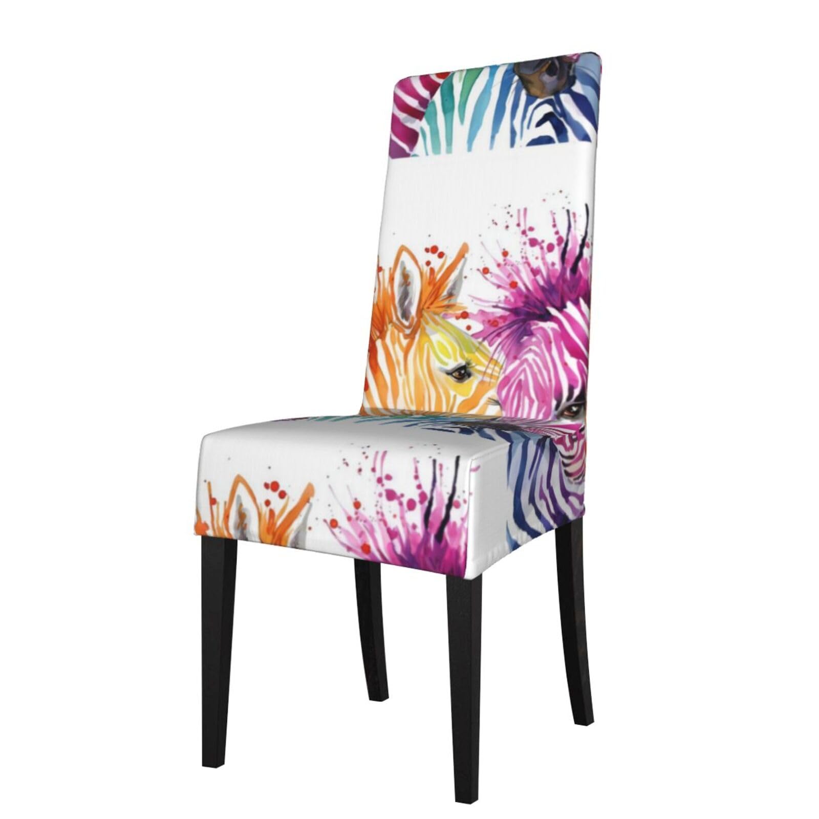 Yyhwhjde Black Cute Zebra Wild Animals Prints Dining Chair Throw Covers - Stretchable Spandex Slipcovers For Chair Protection & Refreshing Your Dining Room