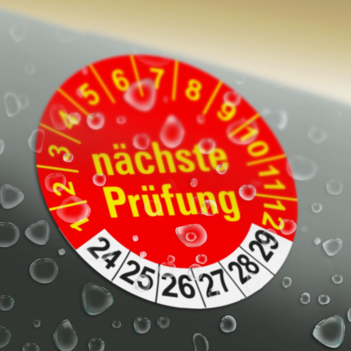 Hochwertige Prüfetiketten FD-5 NÄCHSTE WARTUNG Ø 30mm - Selbstklebende PVC-Folie - Wartungsetiketten für Prüfung - Prüfplakette für Prüfungsnachweis (1000 Stück)