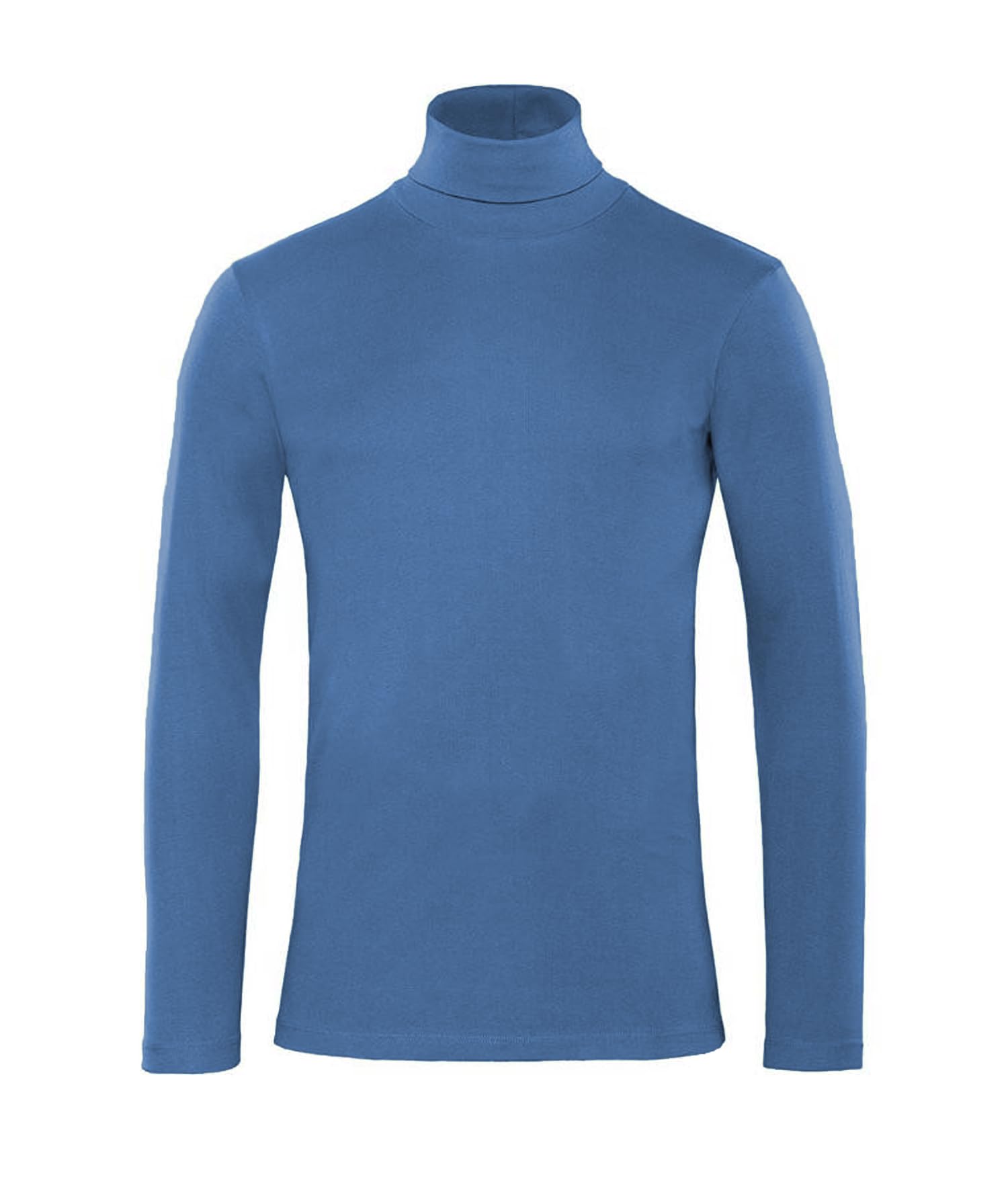 Alfred& Hayle Men's Indigo Cotton Turtleneck Jumper, Long Sleeve, Plain Roll Neck Pullover Top (Uk, Alpha, Xxl, Regular, Regular, )