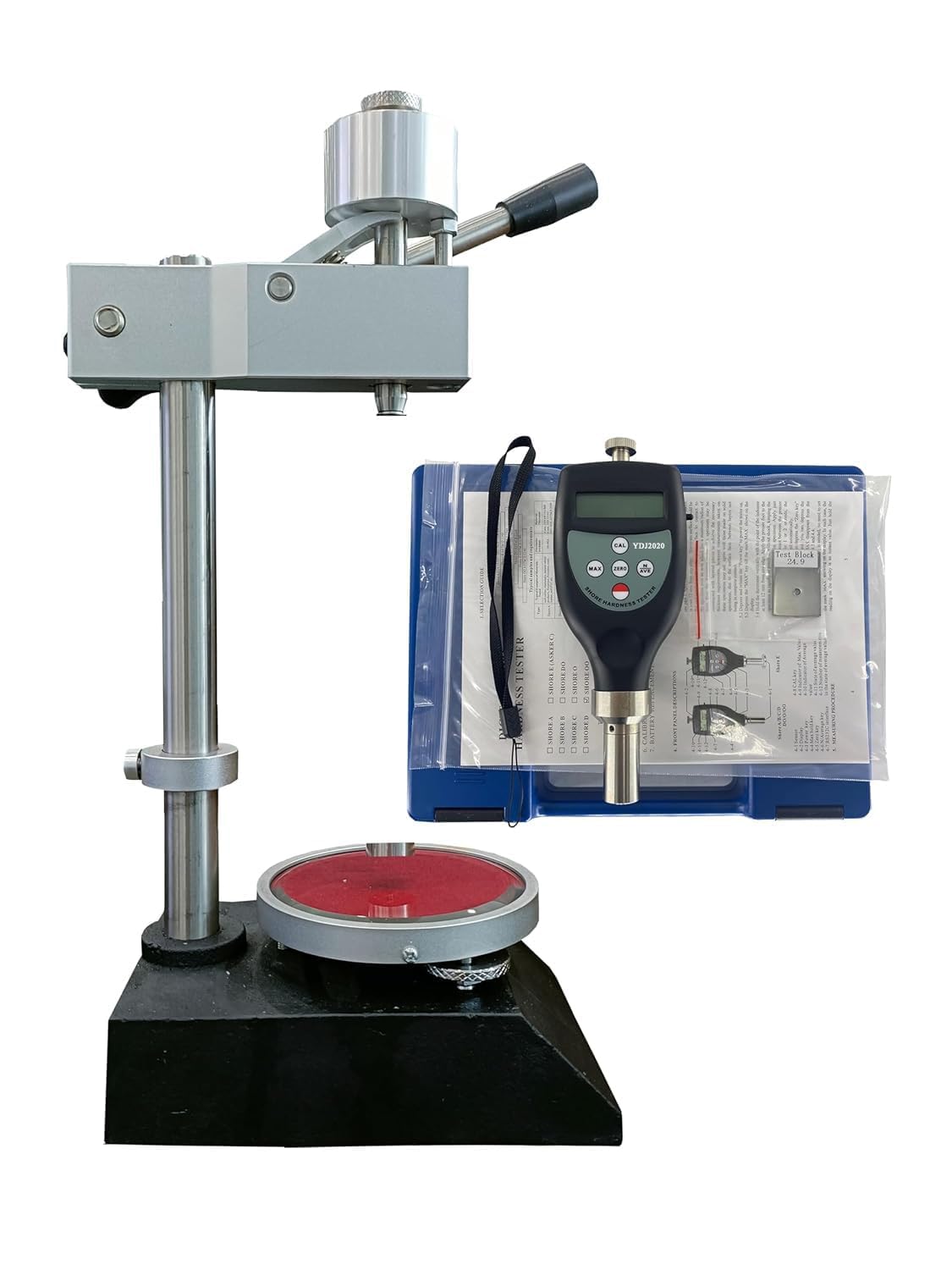 VTSYIQI Shore OO Hardness Tester Test Stand with Digital Shore OO Durometer Accuracy <1% H for Soft Elastic Materials