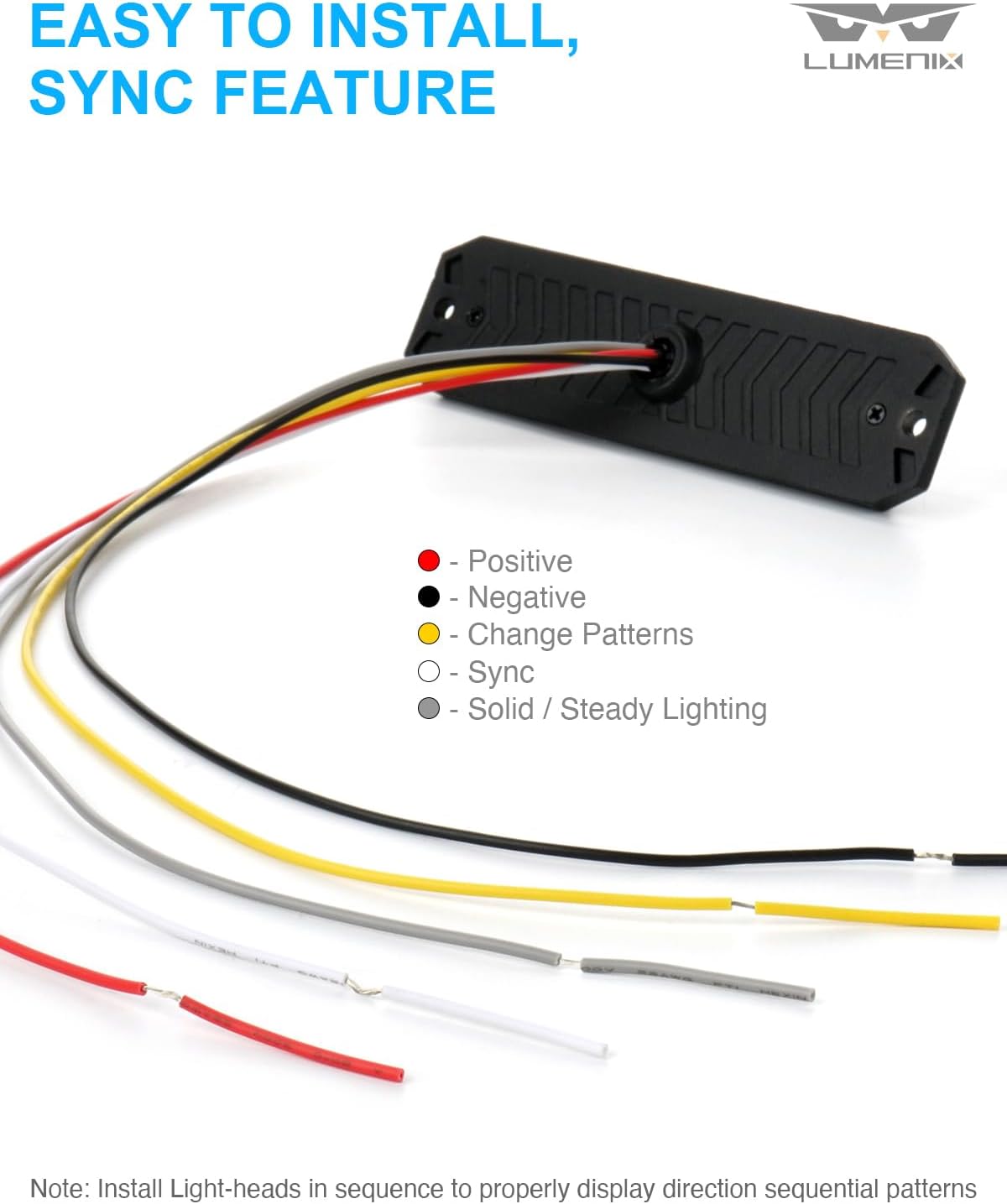 LUMENIX Grille Strobe Light Kits for Trucks, 12-LED Surface Mount Ultra Slim Emergency Hazard Warning Lights Head for Construction Vehicles Cars - White Amber