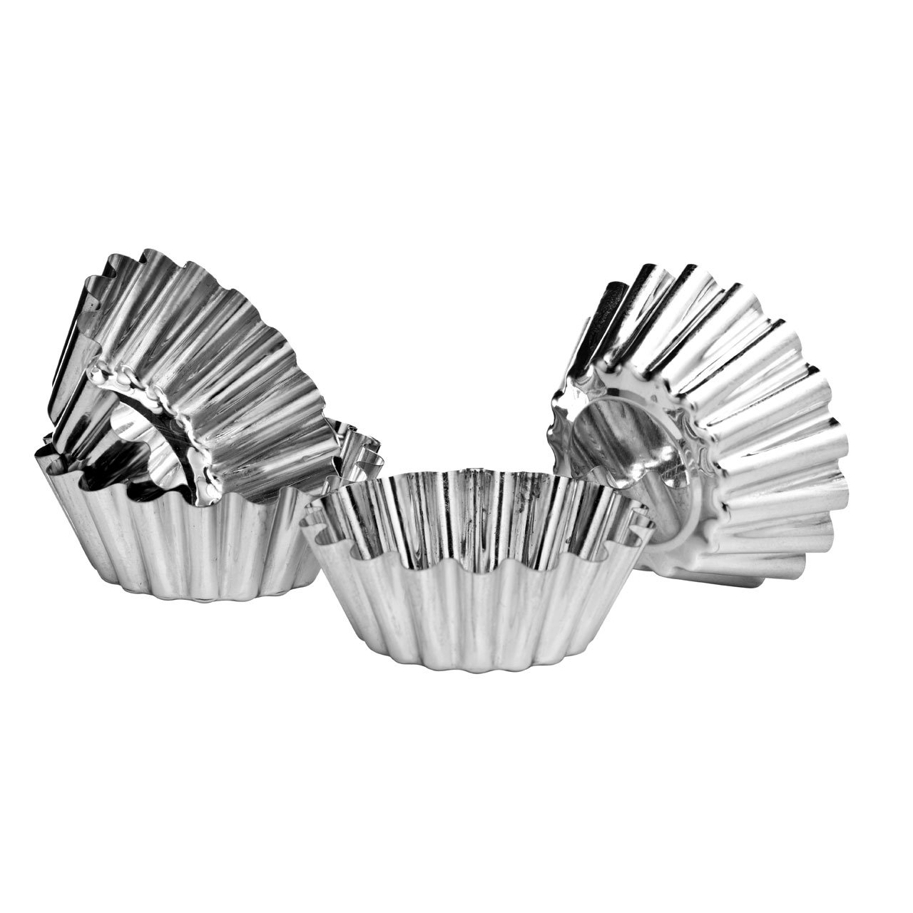 Orsina Set of 4 Round Cake Moulds - Tin - Silver