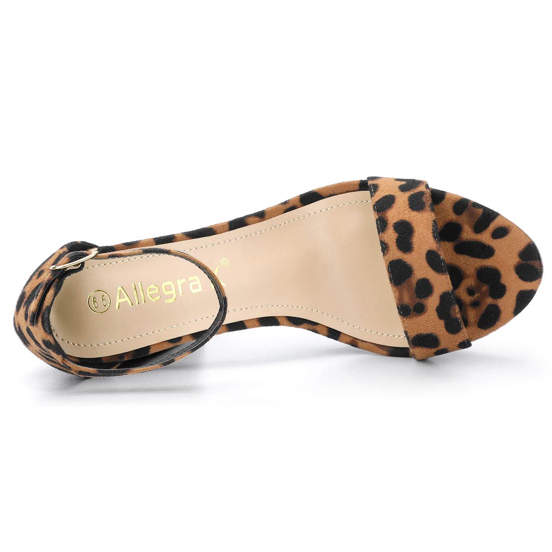 Allegra K Sandales à Talons Hauts et Plateforme à Bride Cheville pour Femmes Léopard 36