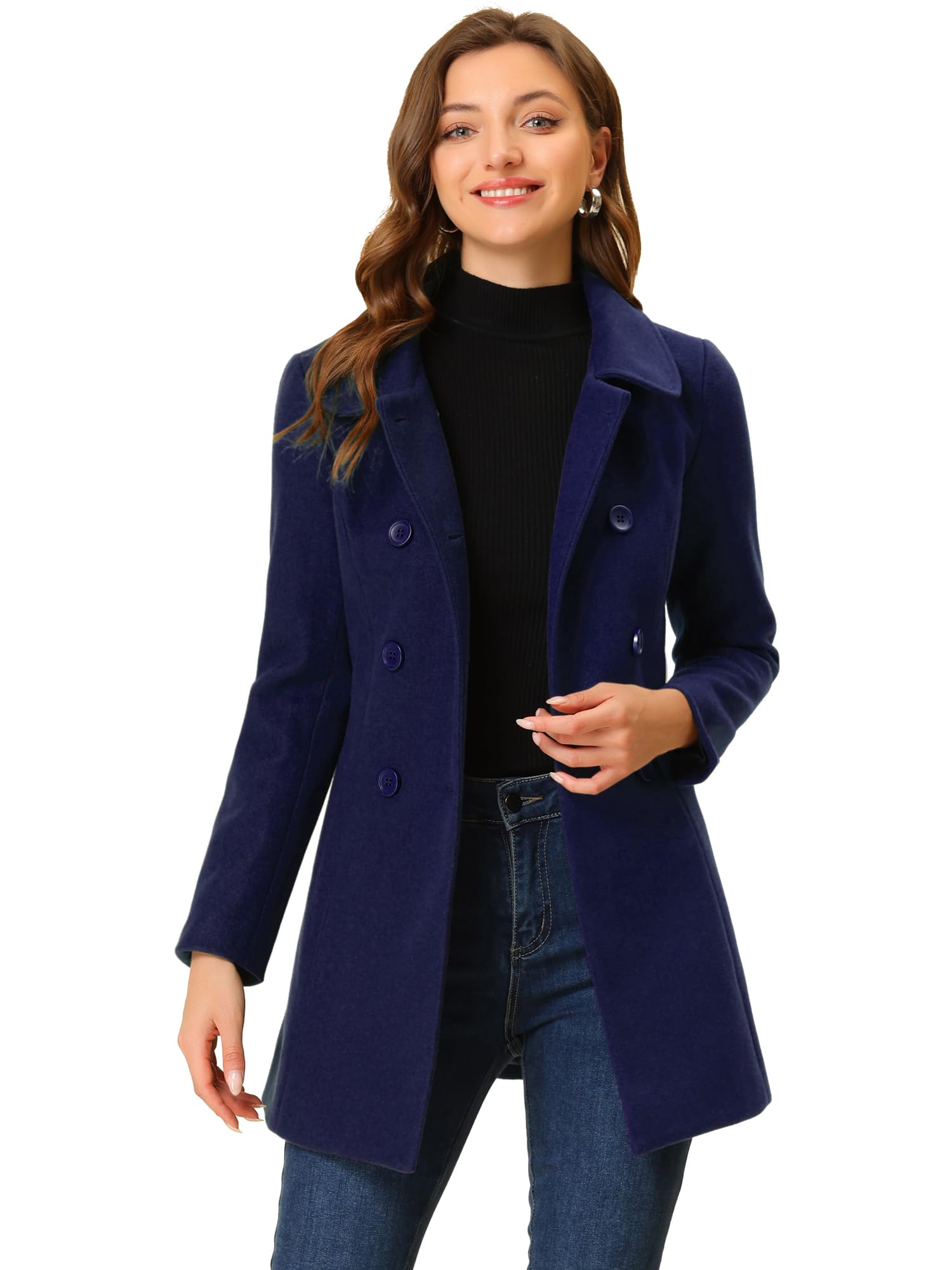 Allegra K Trench Coat pavo real Mujer