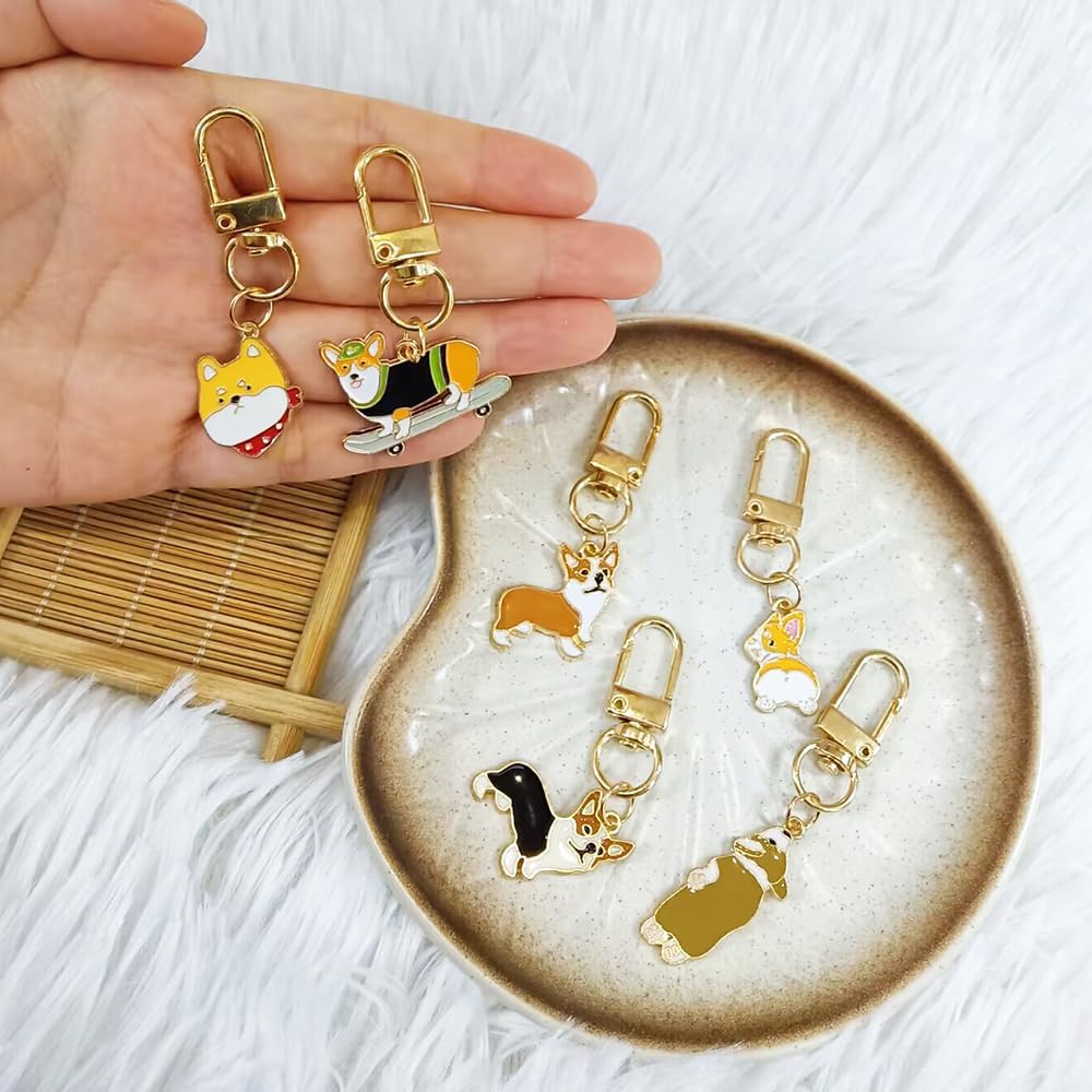 6Pcs Adorable Key Chains Women Cute Keychains Pack, Personalized Bag Charm Enamel Anime Cartoon Charms For Purse