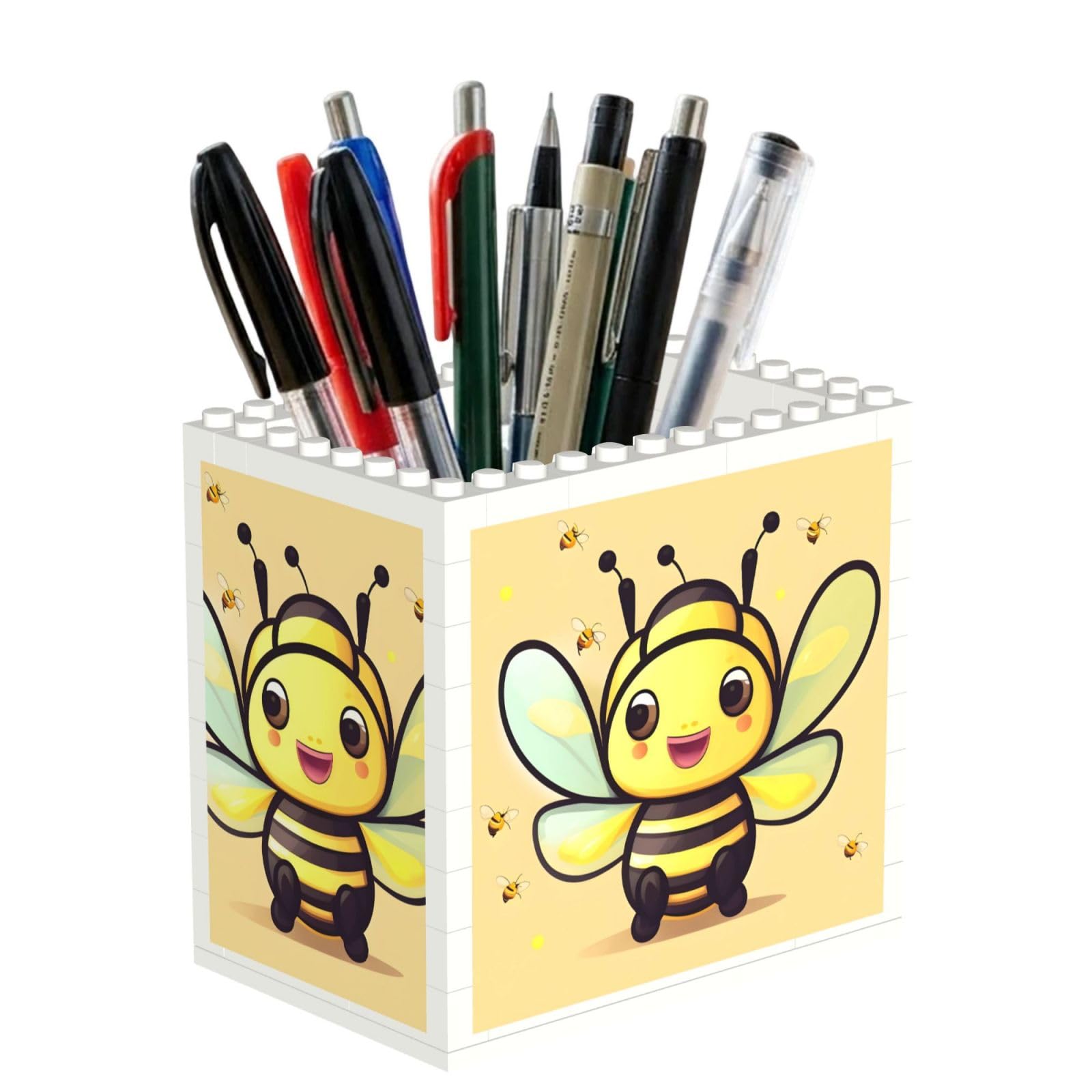 SXZVVBN Yellow bee Building Block Desk Tidy ABS Organiser