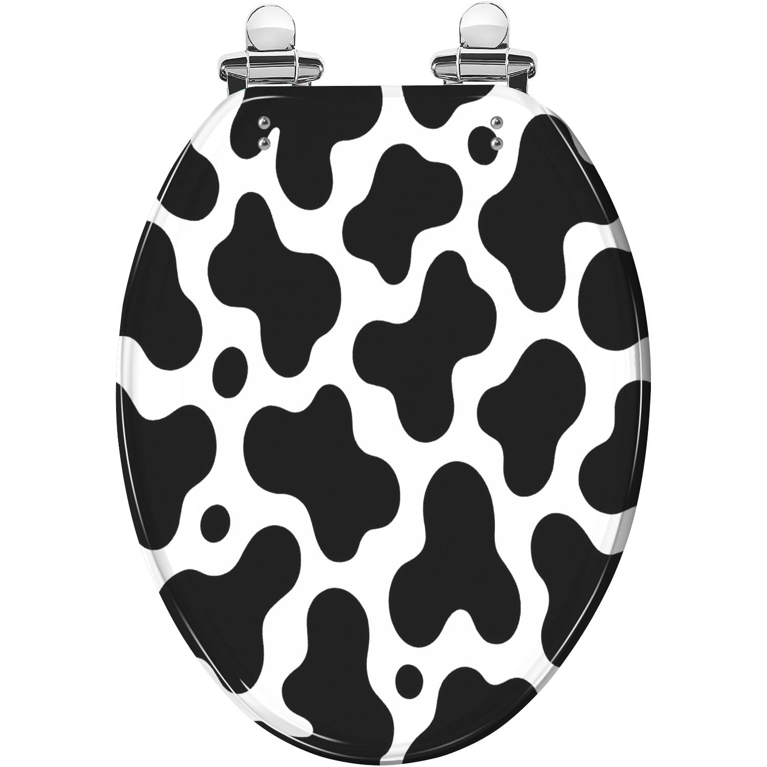 Elongated Rainbow Resin Toilet Seat with Slow Close Lid and Quick-Release Hinges(Multi5,18.5x14.5)