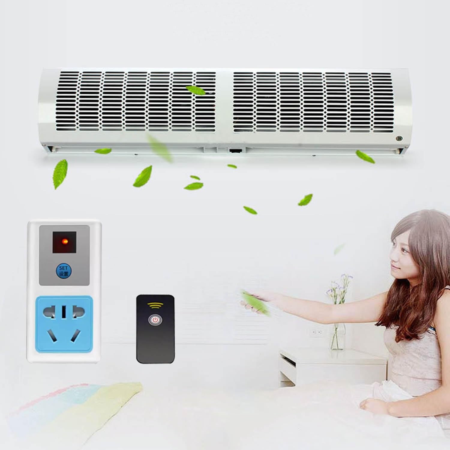 Amazon.co.jp: ドア越しエアカーテン 2種類の風速 金属製 壁掛け式エア