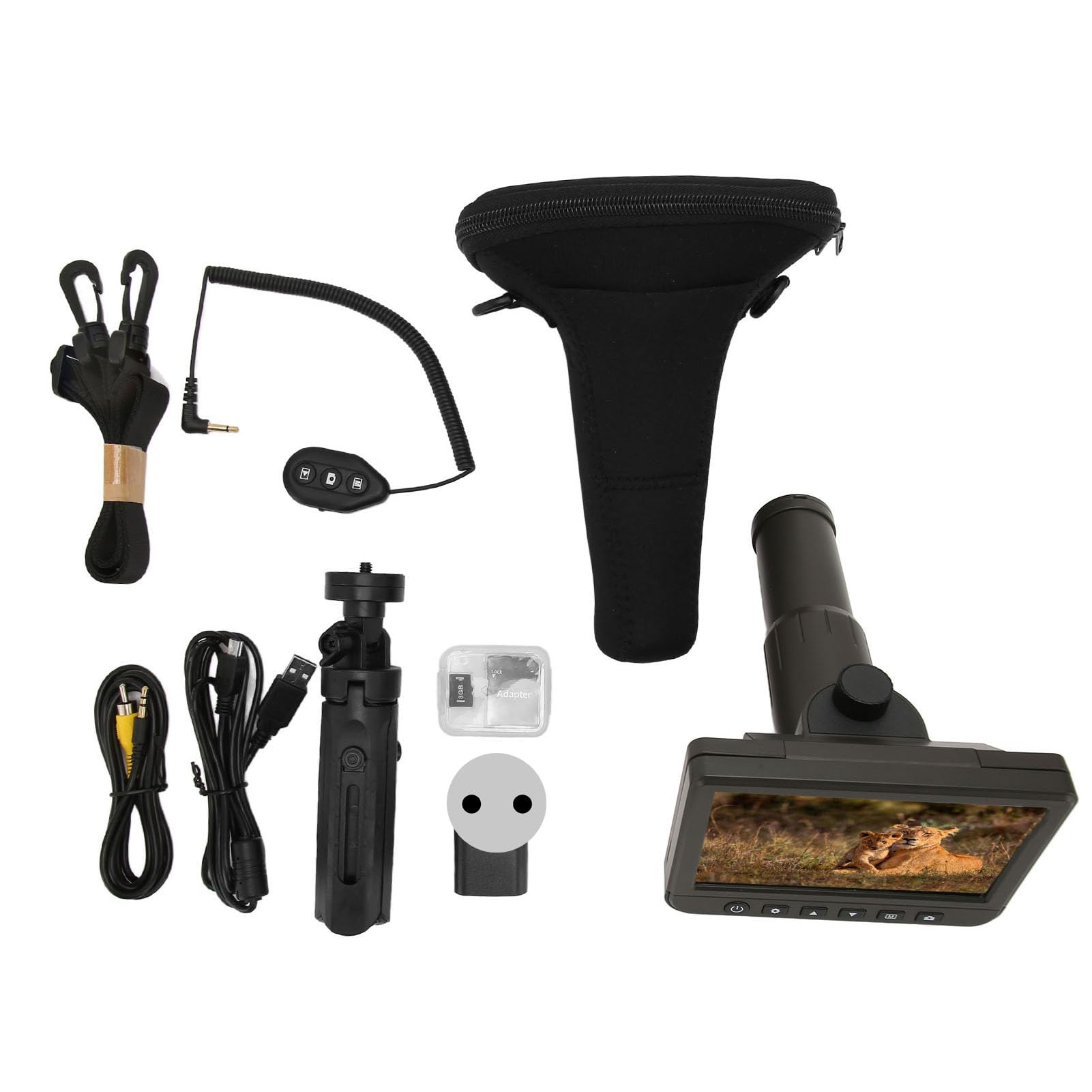Cámara Telescópica Digital, Aumento de 50X, Telescopio Digital de Vídeo 1080P con Cámara, Grabadora de Fotografías y Vídeo con Pantalla LCD de 5 Pulgadas para Caza Al Aire Libre