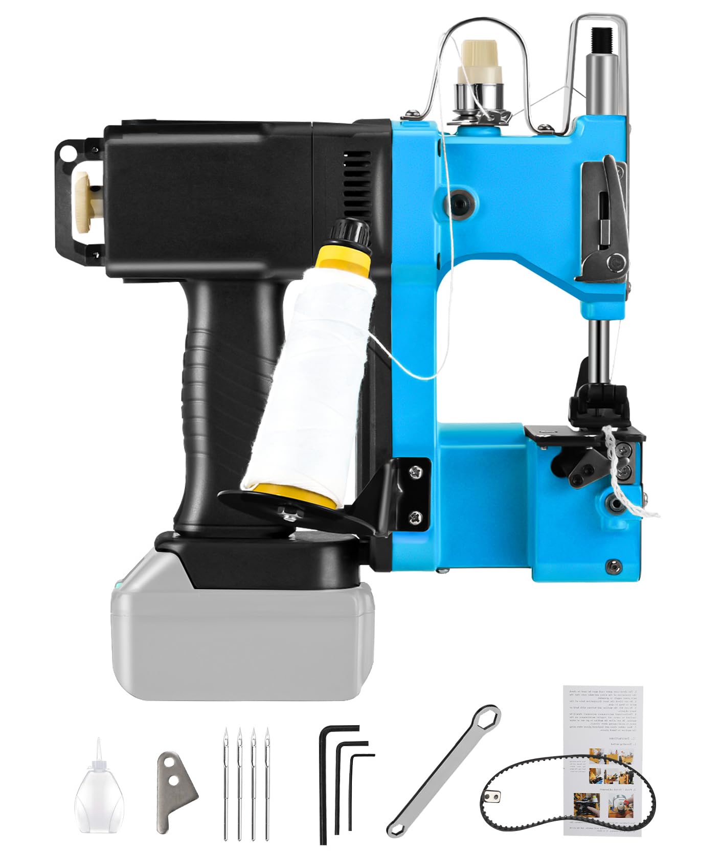 Ceritica ポータブル袋縫ミシン ハンディ縫袋機 0.2-10mm対応 1600-2500針/分 高速縫製 編織袋 麻袋 クラフト紙袋 不織布袋 ジオテキスタイル レザー対応 18Vバッテリー互換 日本語説明書付【本体のみ・バッテリー別売】