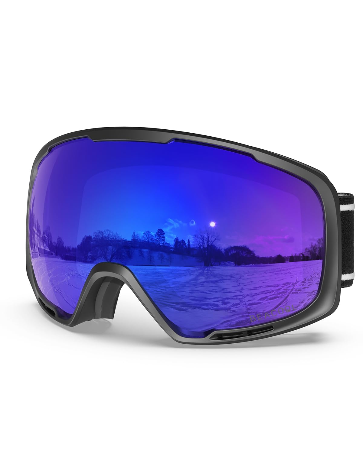 BEACOOL Gogle narciarskie dla mężczyzn kobiet młodzieży z 3-krotnym przeciwmgielnym gogle snowboardowe ochrona przed promieniowaniem UV, gogle śnieżne do jazdy na nartach, skutera śnieżnego