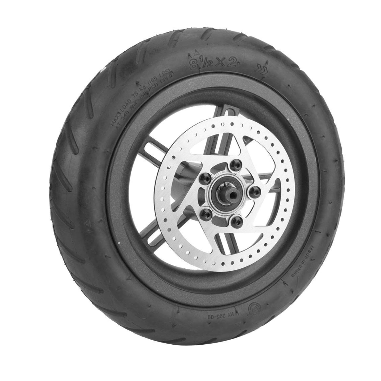 Broco Electric Scooter Rear Wheel, Barefoot Rear Tire, Disc Brake, Stunt Scooter Wheel, Compatible with Xiaomi Mijia M365, Pneumatic Tire