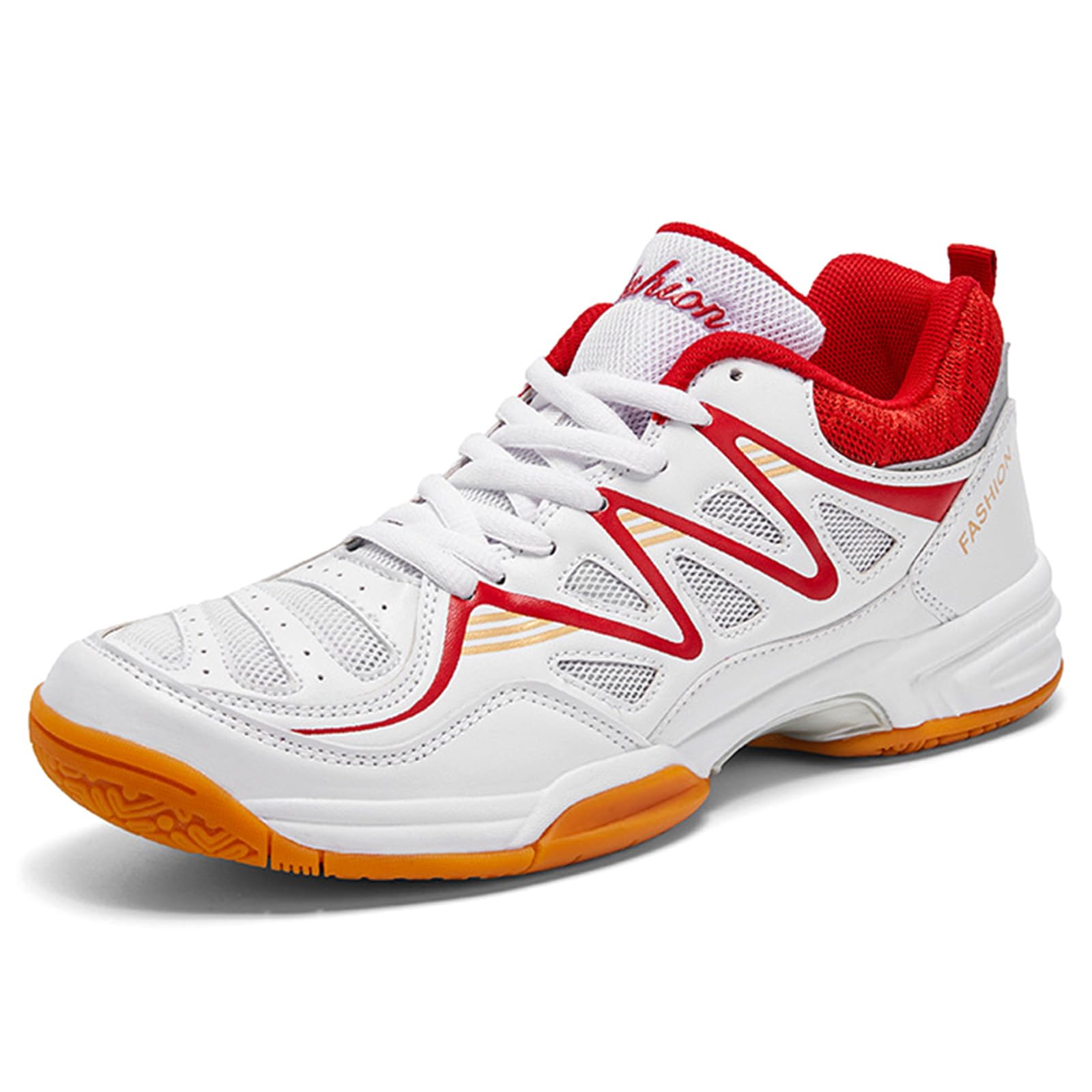Zapatillas De Tenis Bádminton para Hombres Zapatos De Entrenamiento En La Corte Interior Anti-Slip Liviano para Voleibol De Calabaza De Raqueta,Rojo,44 EU
