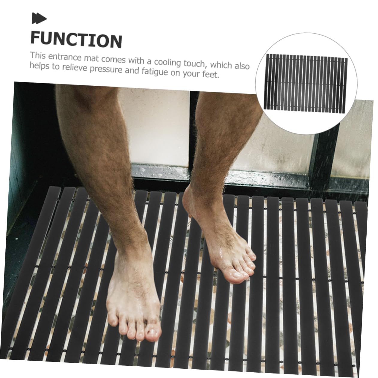 PRETYZOOM Alfombrilla Antideslizante de Bambú 50x80 Cm, Tapete para Ducha y Bañera, Resistencia al Desgaste, Diseño Natural, Apta para Baño y Aseo, Alfombra de Baño Segura y Práctica