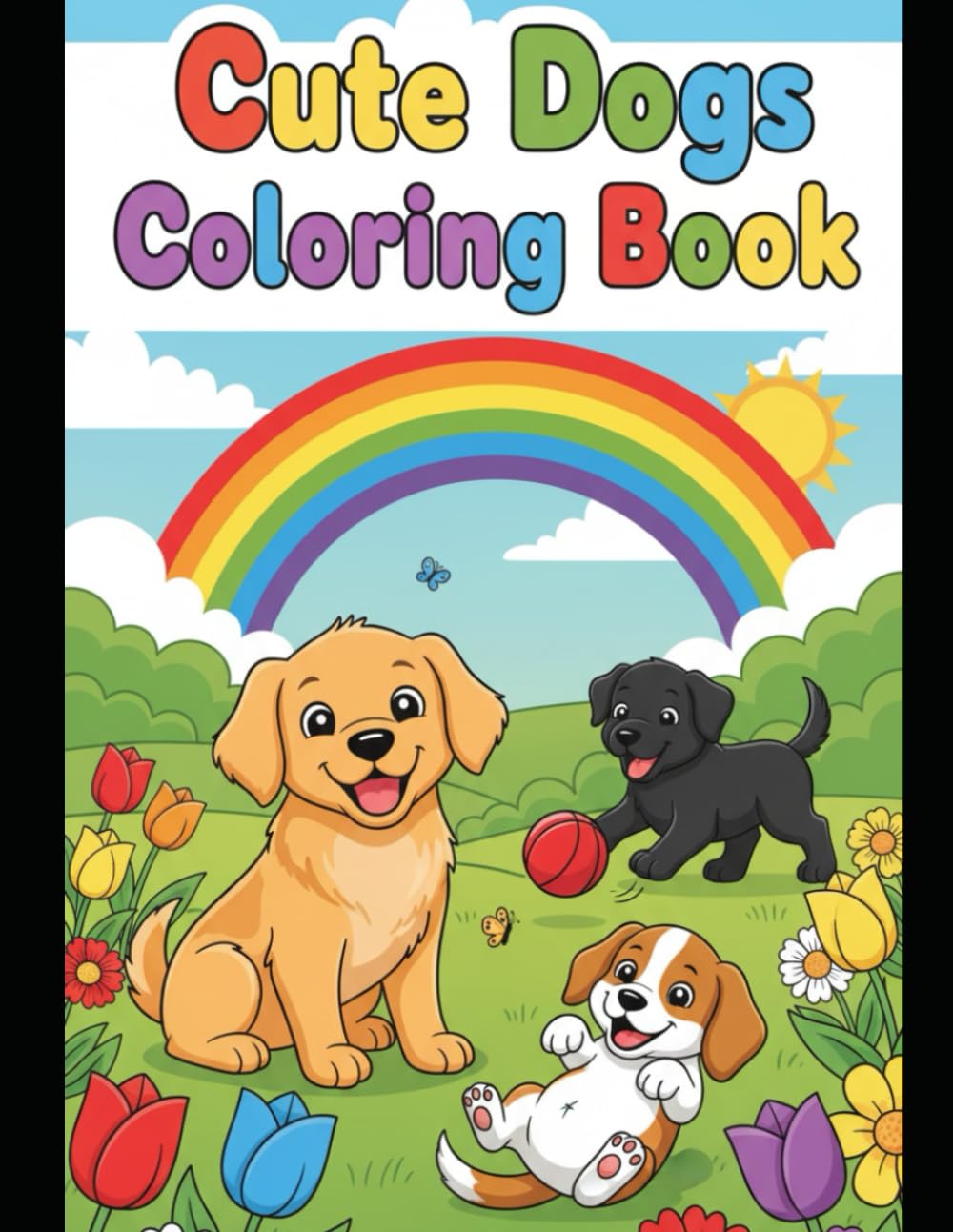 30 Cute Dogs Coloring Pages for Kids (Ages 3–8) Fun & Easy Puppy Coloring Book