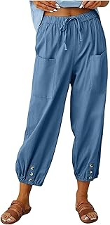2025 - Pantalones de verano para mujer de cintura alta pierna ancha, pantalones largos, pantalones con bolsillo, pantalones cómodos e informales sueltos leggins pantalones para mujer negro