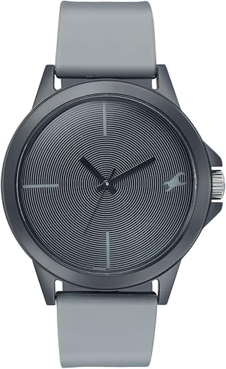 Fastrack Tees Quartz Analog Grey Dial Grey Silicone Strap Unisex Watch - NT38024PP63W