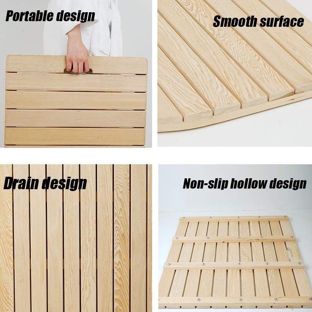 JSY 風呂マット・すのこ 浴室のシャワーマット木製バスマット滑り止め浴室フットパッド耐久性のある木製床マット (Color : N