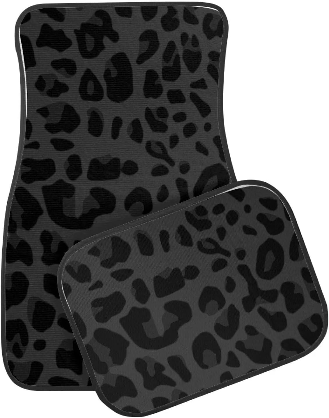 Yewattles Black Leopard Non Slip Car Floor Mats for Car SUV Truck Sedan Van All Weather Protector Feet Mats Front Rear Liners Carpet Mats 4 Pcs Decorative Accessories Gift - Image 2