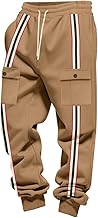 Men's Cargo Style Work Trousers with Side Pockets Jogging Comfortable Elastic Waist