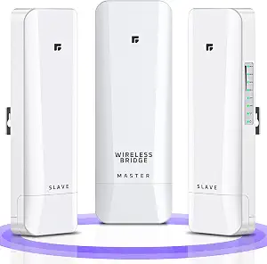 Wireless Bridge 3-Pack Long Range WiFi Bridge for Point-to-Multi-Point, 5KM Range, 100/1000Mbps LAN Ports