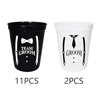 Editbar 24-tlg. JGA Becher Set - Wiederverwendbar Mit Ansteckbuttons