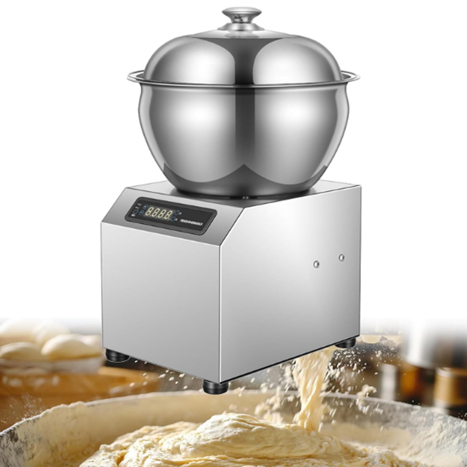 YXZYFPP Electric Dough Maker, Commercial Stainless Steel Spiral Kneader with Dual Rotation for Bread, Heavy Duty Kitchen Machine for 5kg Dough Mixing (size_name 8kg)