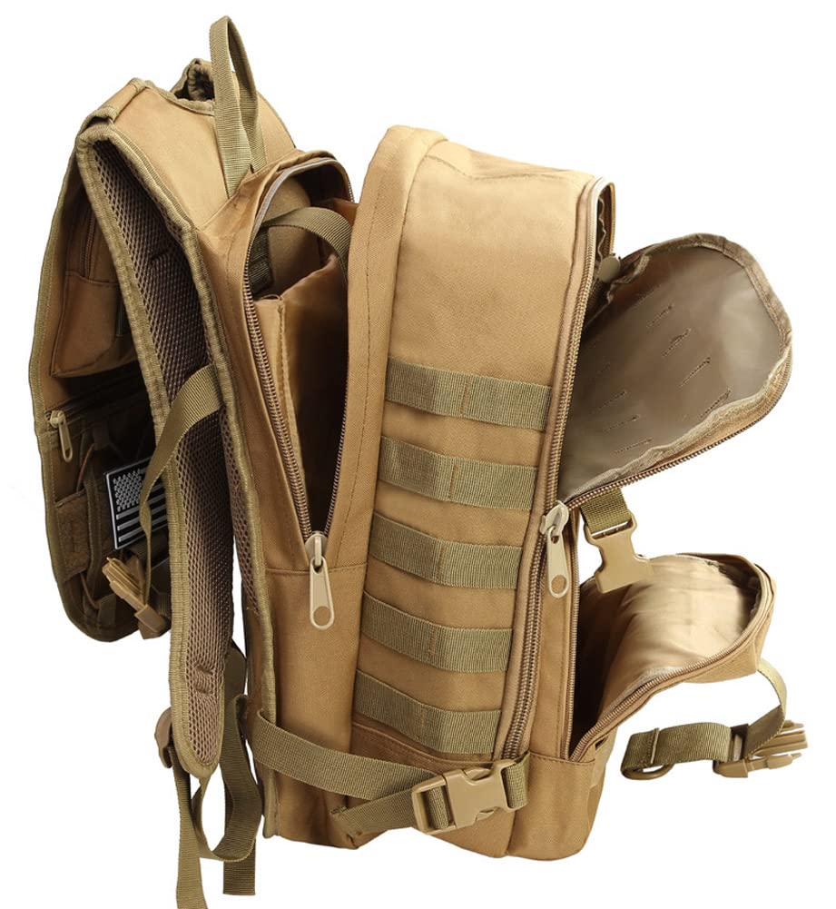 Taktischer Rucksack Tagesrucksack Militär-Fans Schultertasche Reisen Wandern Camping Outdoor-Sportausrüstung Laptop-Rucksack Range-Tasche (Armee-grün)
