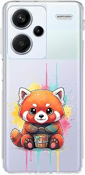 Redmi Note 13 Pro Plus ile Uyumlu Splash Tilki Tasarımlı Şeffaf Silikon Kılıf