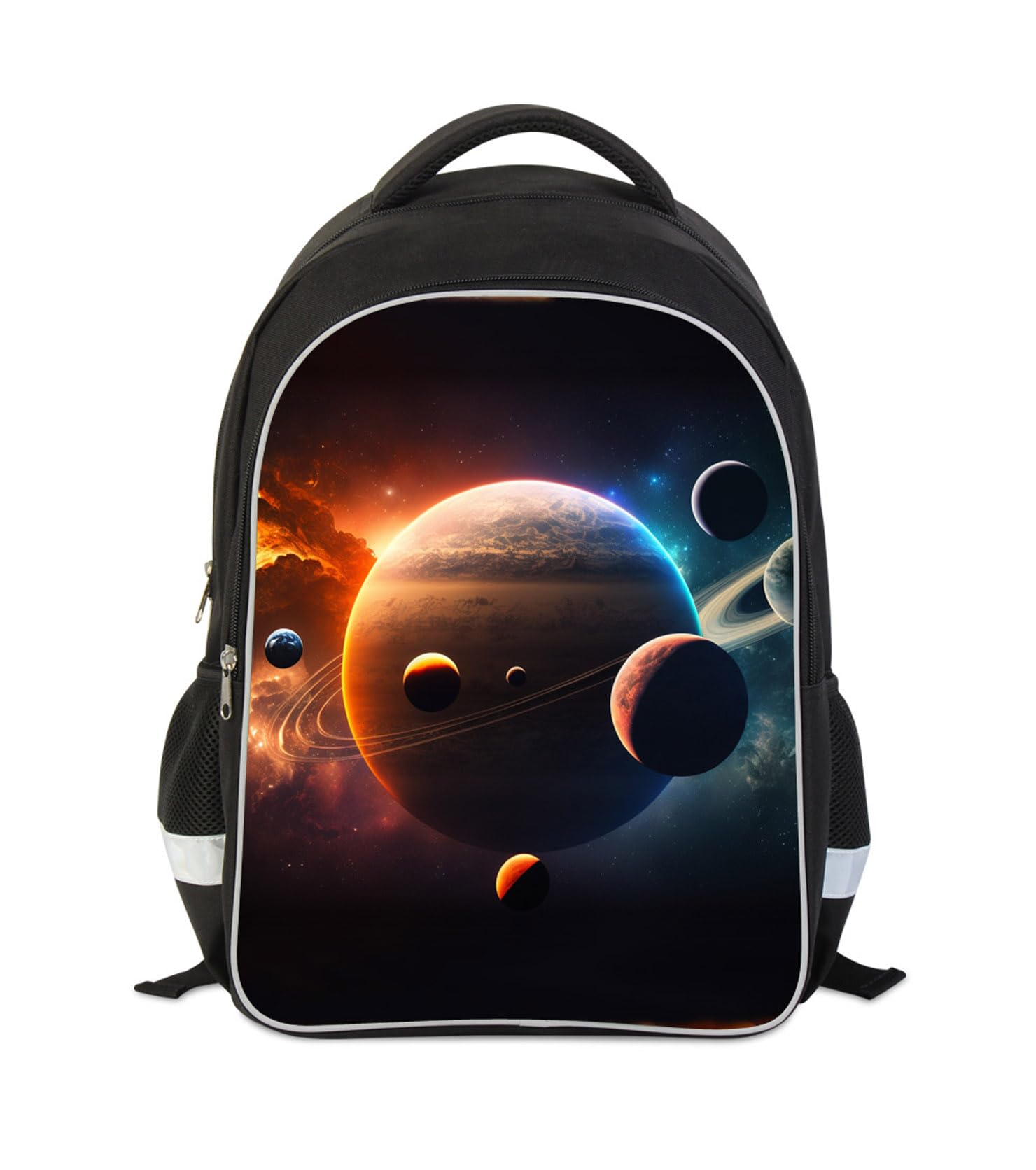 AnySmic Solar System Planets Stars Space Kids Backpack, Galaxy School Bookbag for Boys and Girls, Polyester, 17 Inches Back Pack, Giftable, Bottle