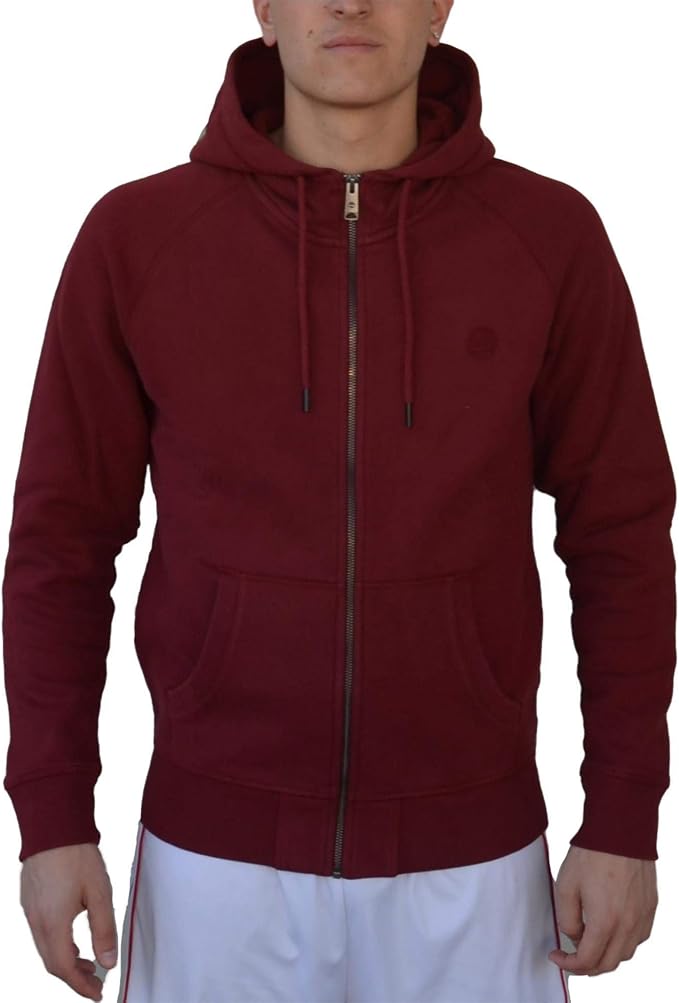Timberland ER Basic Zip Thru Giacchetto con Cappuccio Uomo Bordeaux  TB0A1W7MV15 Bordeaux M : Amazon.it