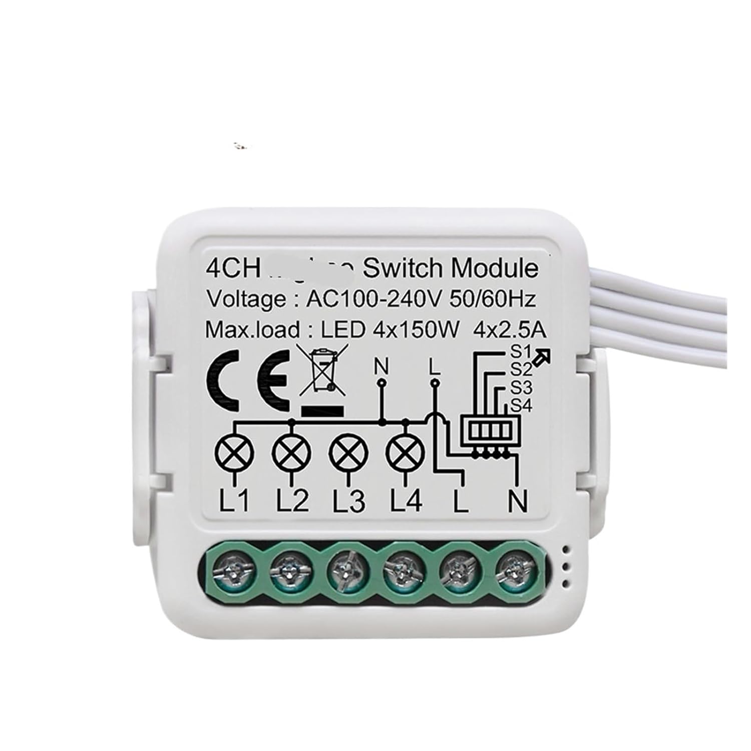 1 Pcs 3.0 100~240V Light Switch Module, Smart DIY Circuit Breaker 1 2 3 4 Groups Support 2-Way Control(Beige)