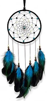 Dream Catcher for Boys Blue Dreamcatcher for Bedroom Handmade Feather Hanging Decoration Ornament Birthday Festival Craft Gift