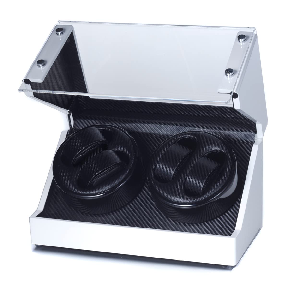 Raoul U. Braun Uhrenbeweger Futura | viele Modelle für 2-8 Uhren | Carbon-Optik Schwarz & Weiß | leiser Motor