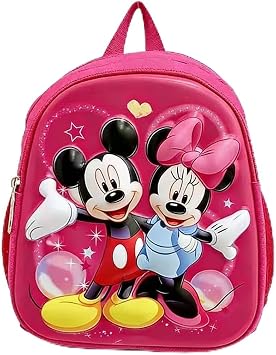 trettitre Cute Cartoon Backpack for Students, Casual Travel Schoolbag for Boys and Girls, School Season Backpack Pinkl mini