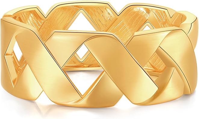 YBMYCM Wide Cuff Chunky 14K Gold Plated Bracelets for Women Open Cuff Bangles Adjustable Wrist Cuff Bracelets Fashion Jewelry for Women