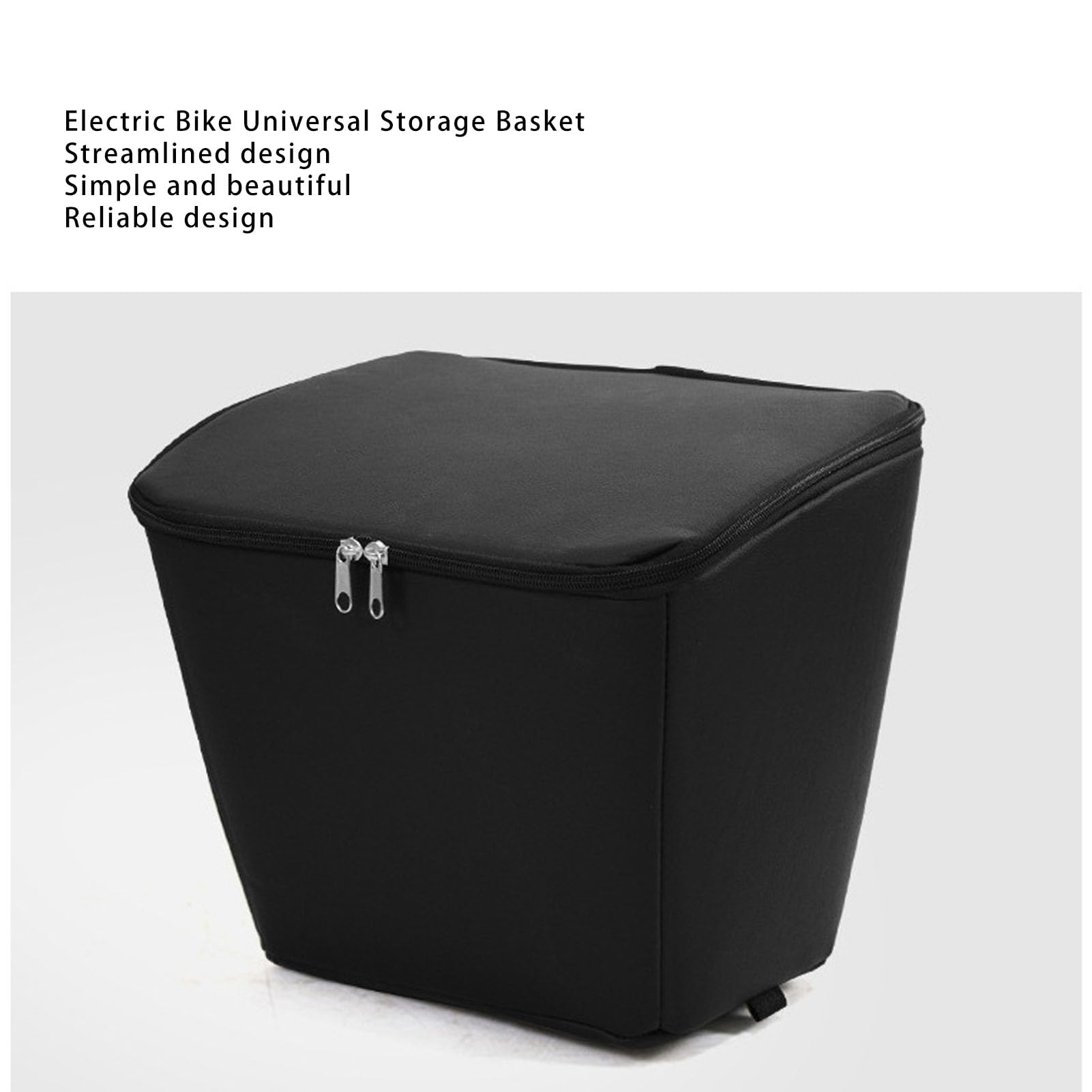 Cesta Delantera para Bicicleta Eléctrica con Tapa, Cestas para Scooter Eléctrico a Prueba de Polvo con Bolsa de Revestimiento Impermeable, Cesta de Metal para Bicicleta para