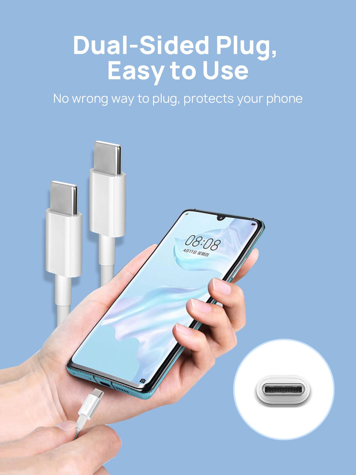AFERIY Cable de carga USB C a USB C, cable de carga rápida de 60 W 3 A (1 m) compatible con teléfono 15/15 Pro/15 Plus/15 Pro Max y más