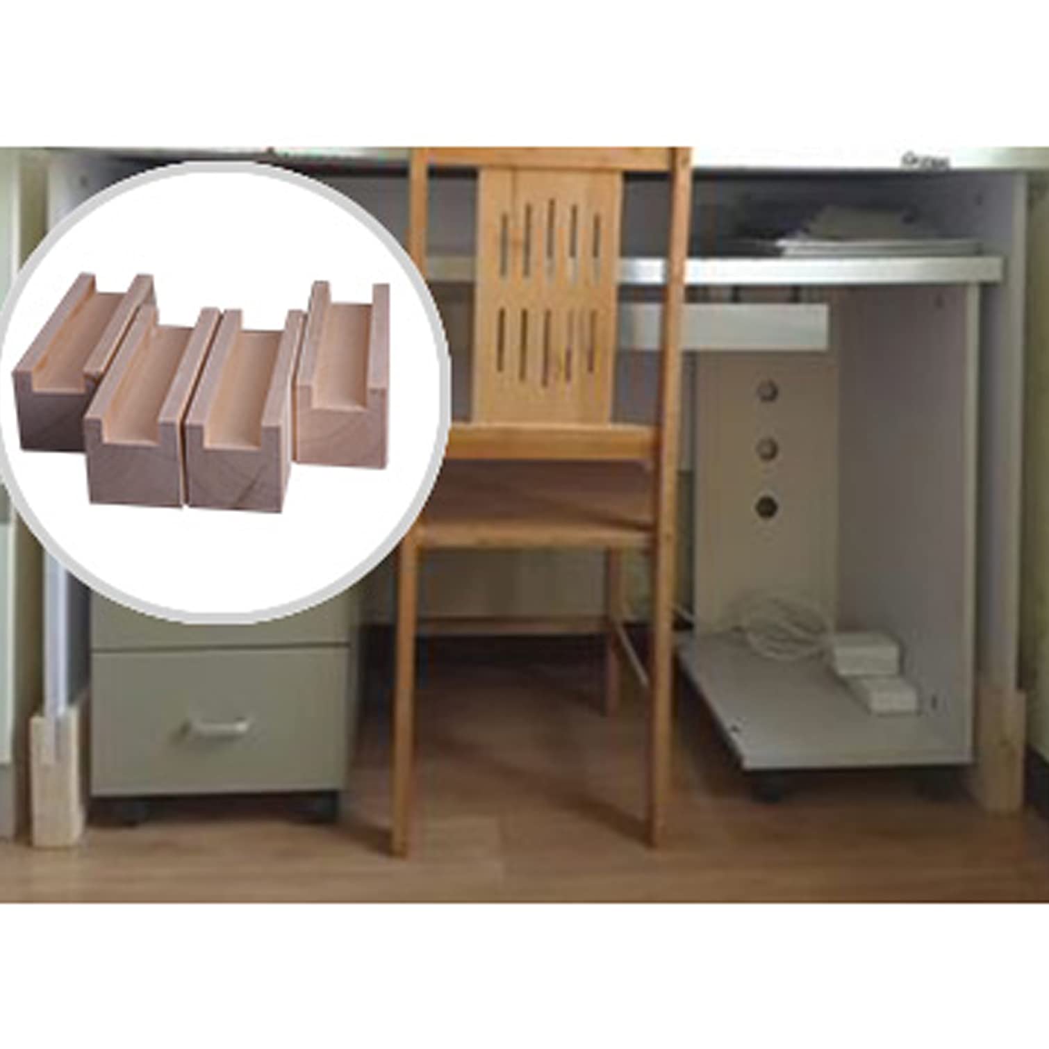 4 Piezas de elevadores de Cama de Madera, elevadores de Muebles Resistentes con Forma de Patas de Elefante, elevadores de Patas para sofá, Mesa, sillas, Patas ranuradas, para sofá, Armario,