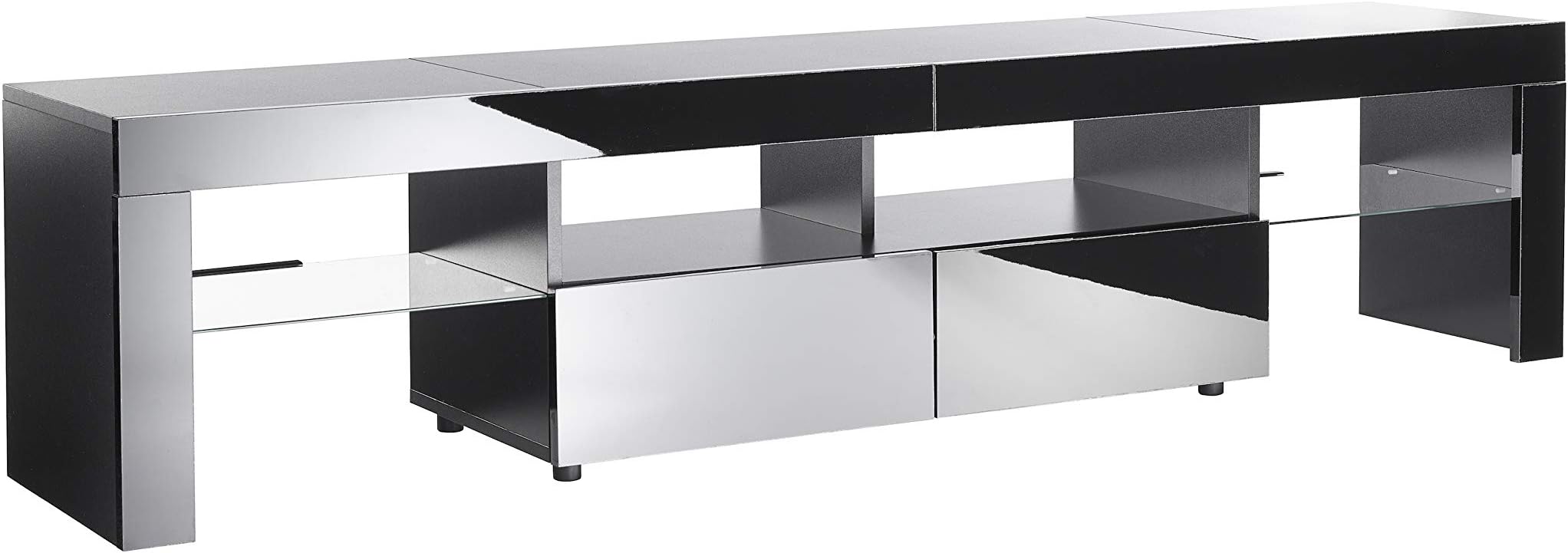 MMT 200cm Extra-Deep TV Stand – Large Entertainment Unit for TVs up to 90 Inches – Wide Modern Media Cabinet with Storage, Shelves & Cable Management