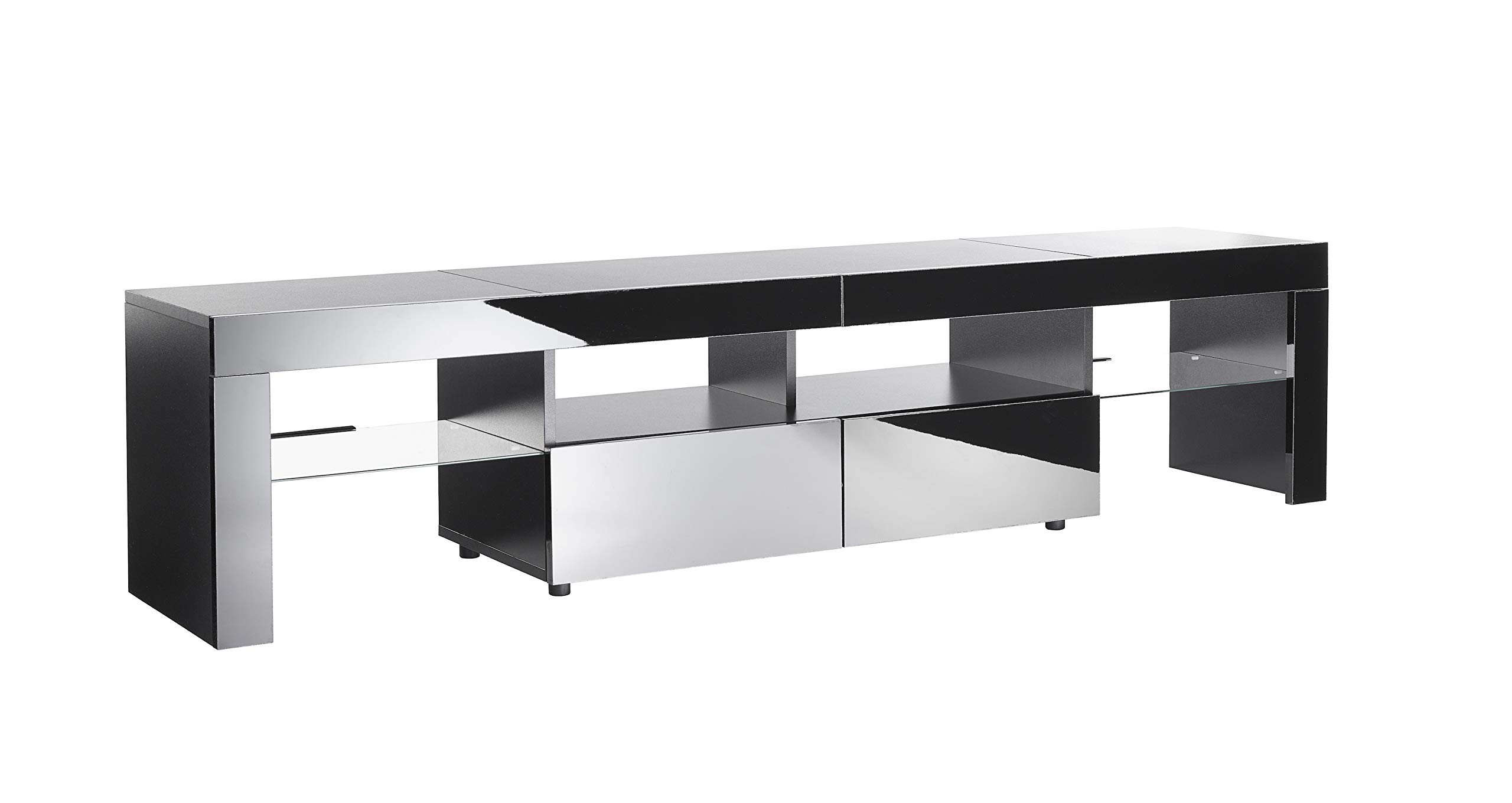 MMT 200cm Extra-Deep TV Stand – Large Entertainment Unit for TVs up to 90 Inches – Wide Modern Media Cabinet with Storage, Shelves & Cable Management